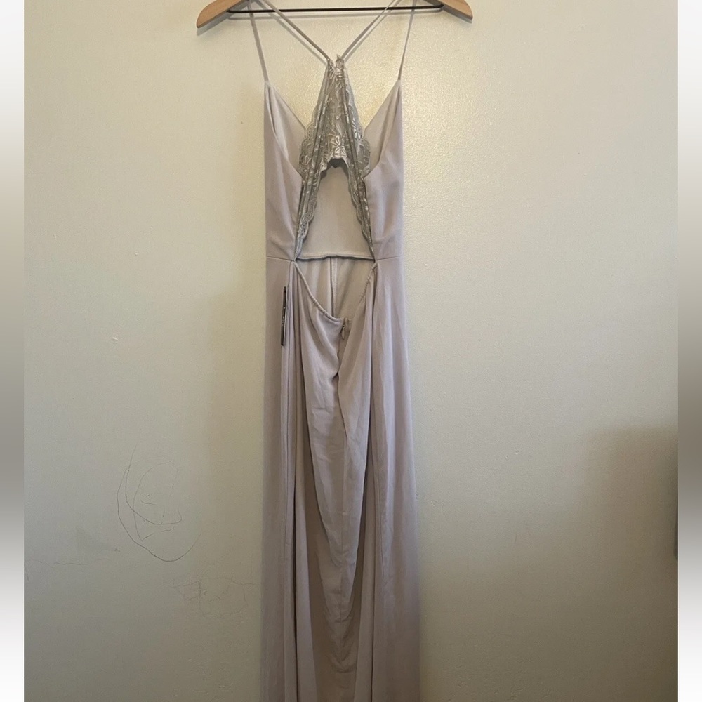 NEW Story of a Starry Night dress LuLus long grey evening prom formal dance Sml - Picture 7 of 11